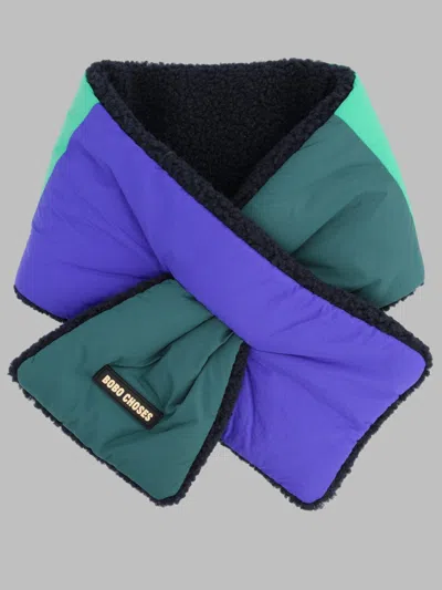 Bobo Choses Color Block Sheepskin Mittens For Kids (unisex) In Green