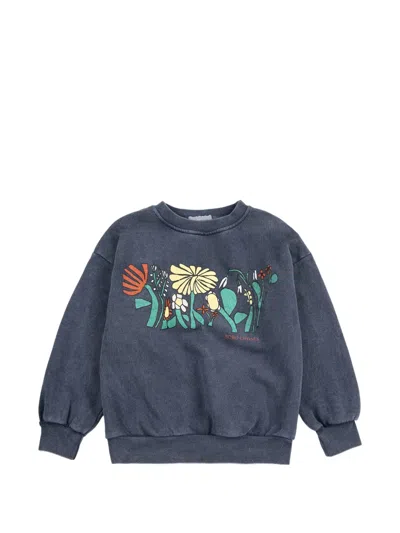 Bobo Choses Kids' Color Herbalist Floral-graphic Sweatshirt In Blue
