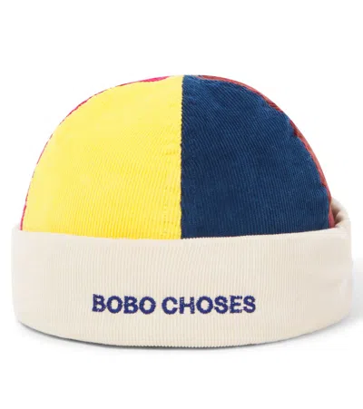 Bobo Choses Kids' Colorblocked Cotton Corduroy Hat In Multi