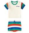 Bobo Choses Colorblocked Cotton Shorts In Offwhite