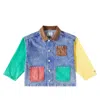 Bobo Choses Long-sleeved Denim Shirt In Multicoloured