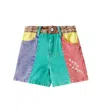 Bobo Choses Colorblocked Denim Shorts In Multicoloured
