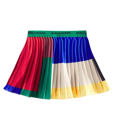 Bobo Choses Kids' Colorblocked Pleated Skirt In Multicoloured