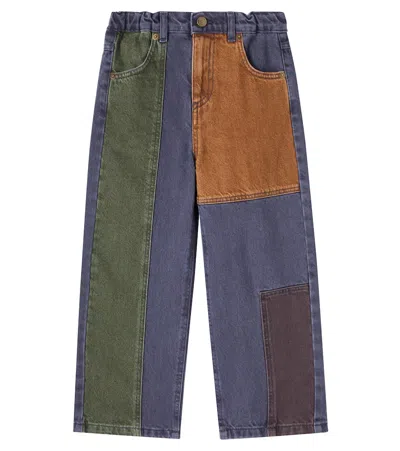 Bobo Choses Kids' Colorblocked Straight Jeans In Blue