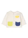 Bobo Choses Colour-block Cotton Jacket In White