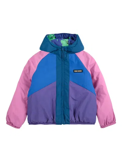 Bobo Choses Colour-block Hooded Jacket In Blue