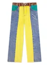 Bobo Choses Multicolor Jeans For Kids With Logo In Blue