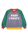 Bobo Choses Logo Cotton Sweatshirt In Blue