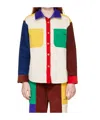 Bobo Choses Kids Multicolor 'bobo' Square Embroidery Color Block Shirt In Multi