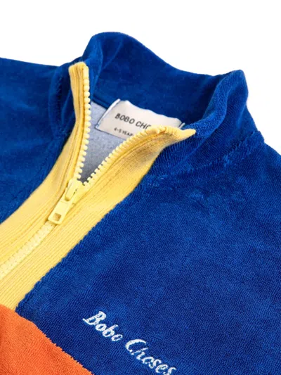 Bobo Choses Kids' Colour-block Zip-up Sweatshirt In Blue