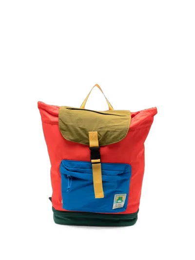 Bobo Choses Kids' Colour-block Buckle-fastening Backpack In Red