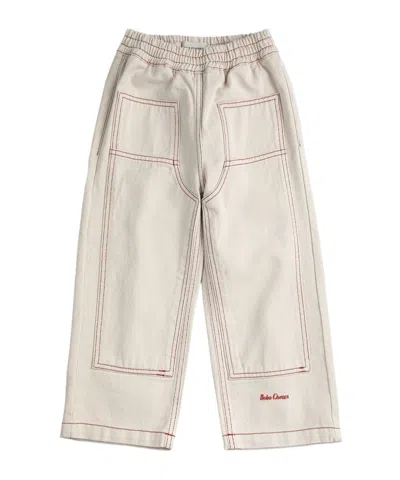 Bobo Choses Kids'  Contrast Stitch Twill Pants In Neutral