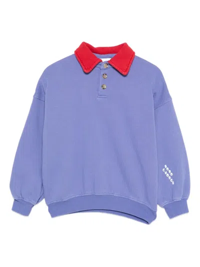 Bobo Choses Kids' Contrasting-collar Sweatshirt In Purple