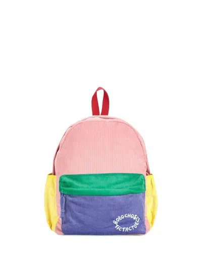 Bobo Choses Kids' Corduroy Panelled Backpack In Pink