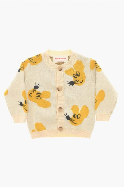 Bobo Choses Cotton Cardigan With All-over Mouse