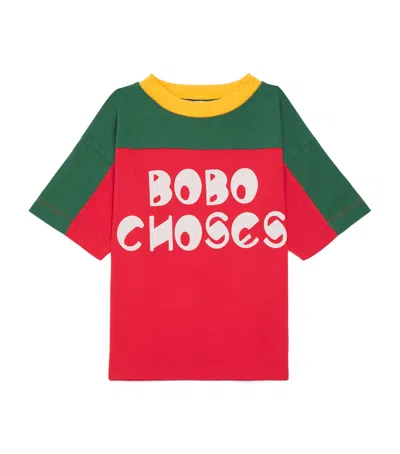 BOBO CHOSES COTTON COLOUR-BLOCK LOGO T-SHIRT