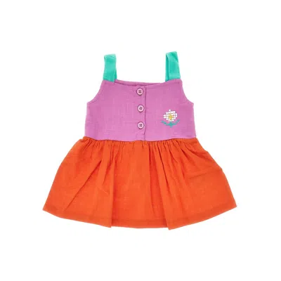 Bobo Choses Cotton Mini Dress With Color Block Motif Kids In Multi