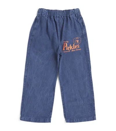 Bobo Choses Kids' Cotton Pickles Dog Trousers In Blue