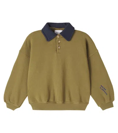 Bobo Choses Kids' Cotton Polo Sweatshirt In Burgundy
