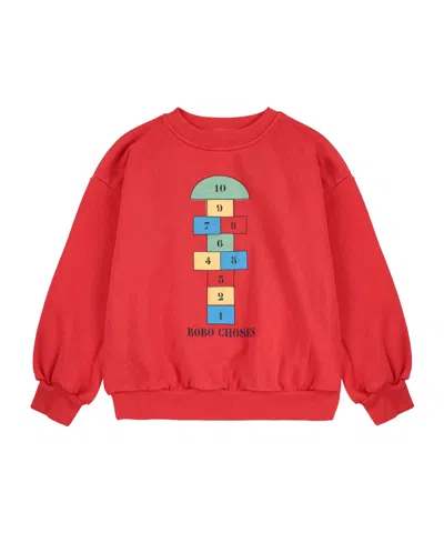 Bobo Choses Kids' Crew Neck Sweatshirt In Red