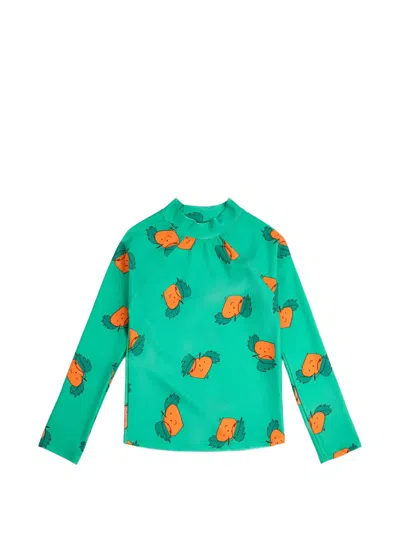 Bobo Choses Kids' Curious Turnip Long-sleeve High-neck Swim T-shirt In Multi