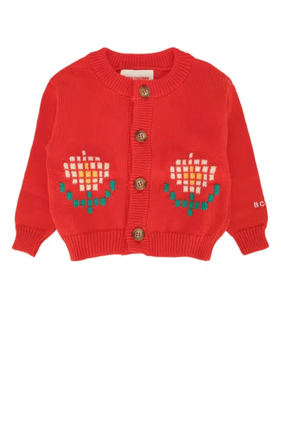 Bobo Choses Pixel Daisy Cardigan In Red