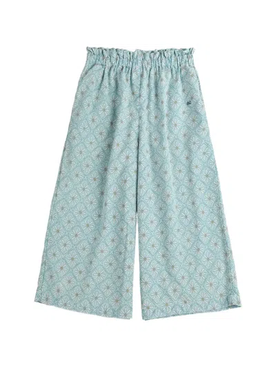 Bobo Choses Kids' Daisy Mosaic Embroidered Trousers In Blue