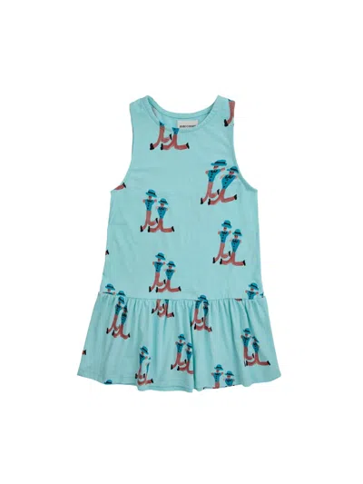 Bobo Choses Dancing Giants Mini All Over Dress In Azure