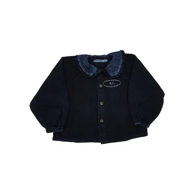 Bobo Choses Kids' Denim Blouse With Logo Print In Blue