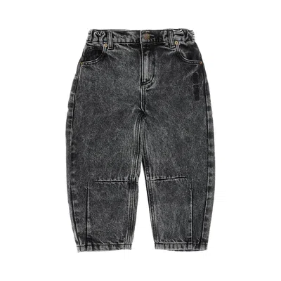 Bobo Choses Kids' Denim Jeans With Logo Embroidery In Black