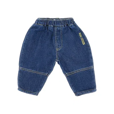 Bobo Choses Kids' Denim Pants With Logo Embroidery In Blue