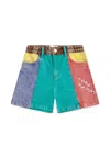 Bobo Choses Denim Shorts For Kids With Logo In Multicolor