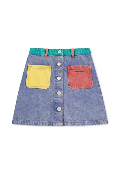 BOBO CHOSES DENIM SKIRT FOR GIRL WITH LOGO