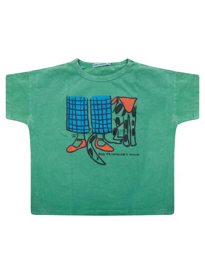 Bobo Choses Dog Friendship Mini T-shirt In Verde