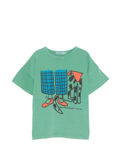 Bobo Choses Kids' Dog Friendship T-shirt In Green