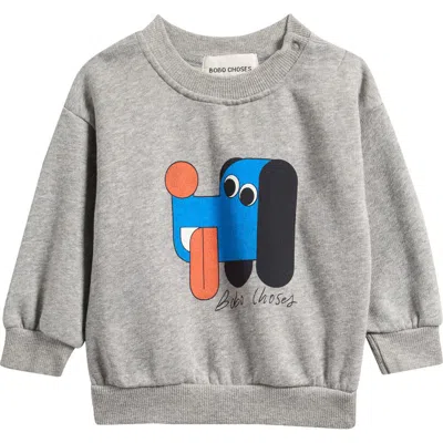 Bobo Choses Babies'  Doggy Mate Organic Cotton Sweatshirt In Gray
