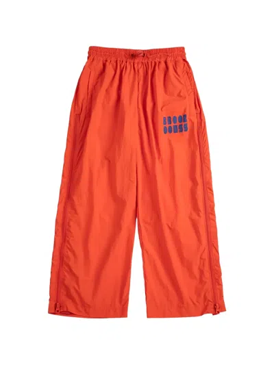 Bobo Choses Kids' Drawstring Zip Trousers In Orange