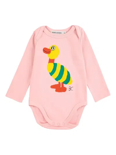 Bobo Choses Babies' Duck-print Bodysuit In Pink