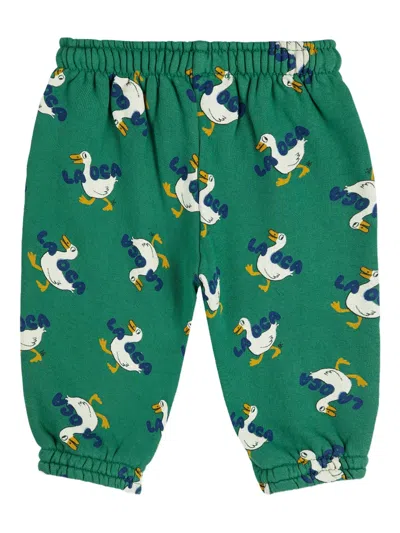 Bobo Choses Babies' Duck-print Elasticated Trousers In Green