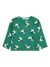 Bobo Choses Duck-print Long-sleeve Top In Green