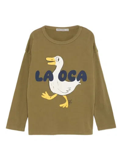 Bobo Choses Kids' Duck-print T-shirt In Green