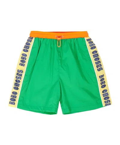 Bobo Choses Elastic Waist Shorts In Green