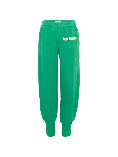 Bobo Choses Kids' Elasticated Drawstring Track Pants In Green