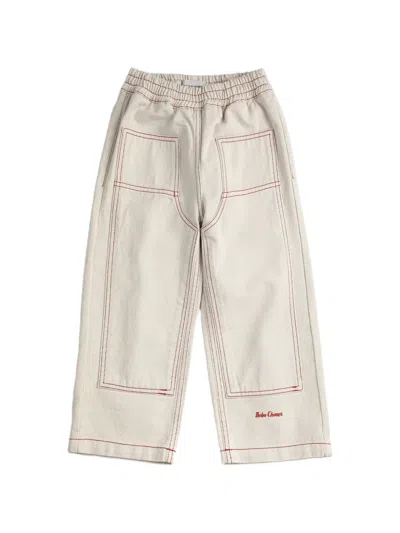 Bobo Choses Kids' Elasticated Embroidery Trousers In White
