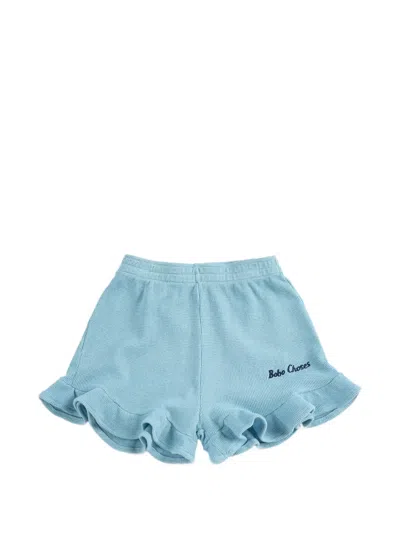 Bobo Choses Kids' Elasticated Ruffled Shorts In Blue
