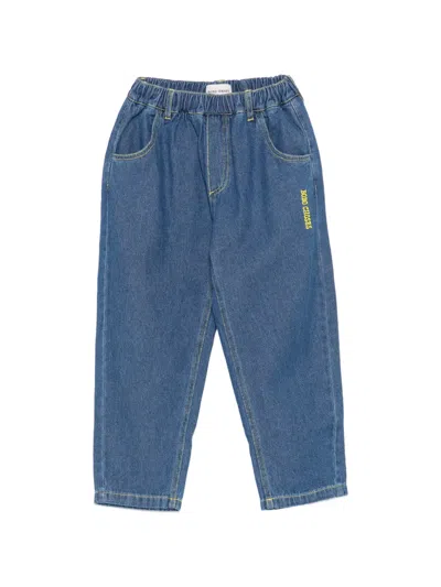 Bobo Choses Kids' Elasticated-waistband Jeans In Blue