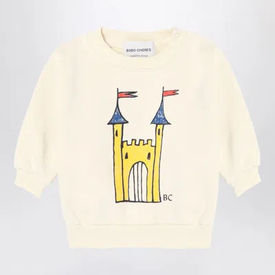 Bobo Choses Faraway Castle Ivory Sweatshirt In White