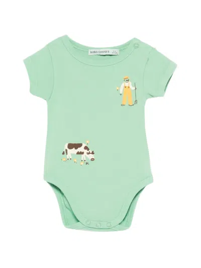 Bobo Choses Babies' Farm Adenture Printed Body In Green