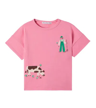 Bobo Choses Kids' Farm Adventure Cotton Jersey T-shirt In Pink