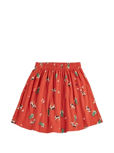 Bobo Choses Kids' Farm Adventure Elasticated Printed Skirt In Red